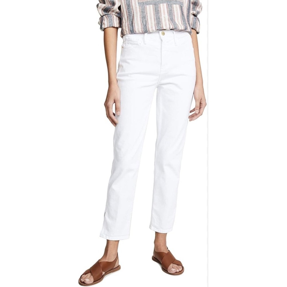 Frame Denim Le Sylvie Crop Jeans Womens 27 White High Rise‎ Straight Leg Pants